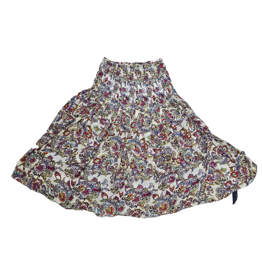 Banana Republic Women's Size 8 Paisley Maxi Skirt Lined Boho Gypsy Flowy Slit - Picture 12 of 14